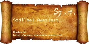 Számel Ametiszt névjegykártya